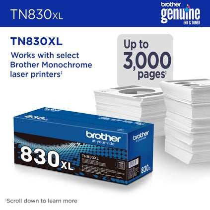 BROTHER TN830XL Black Original Toner Cartridge - Cartouches Certifiees