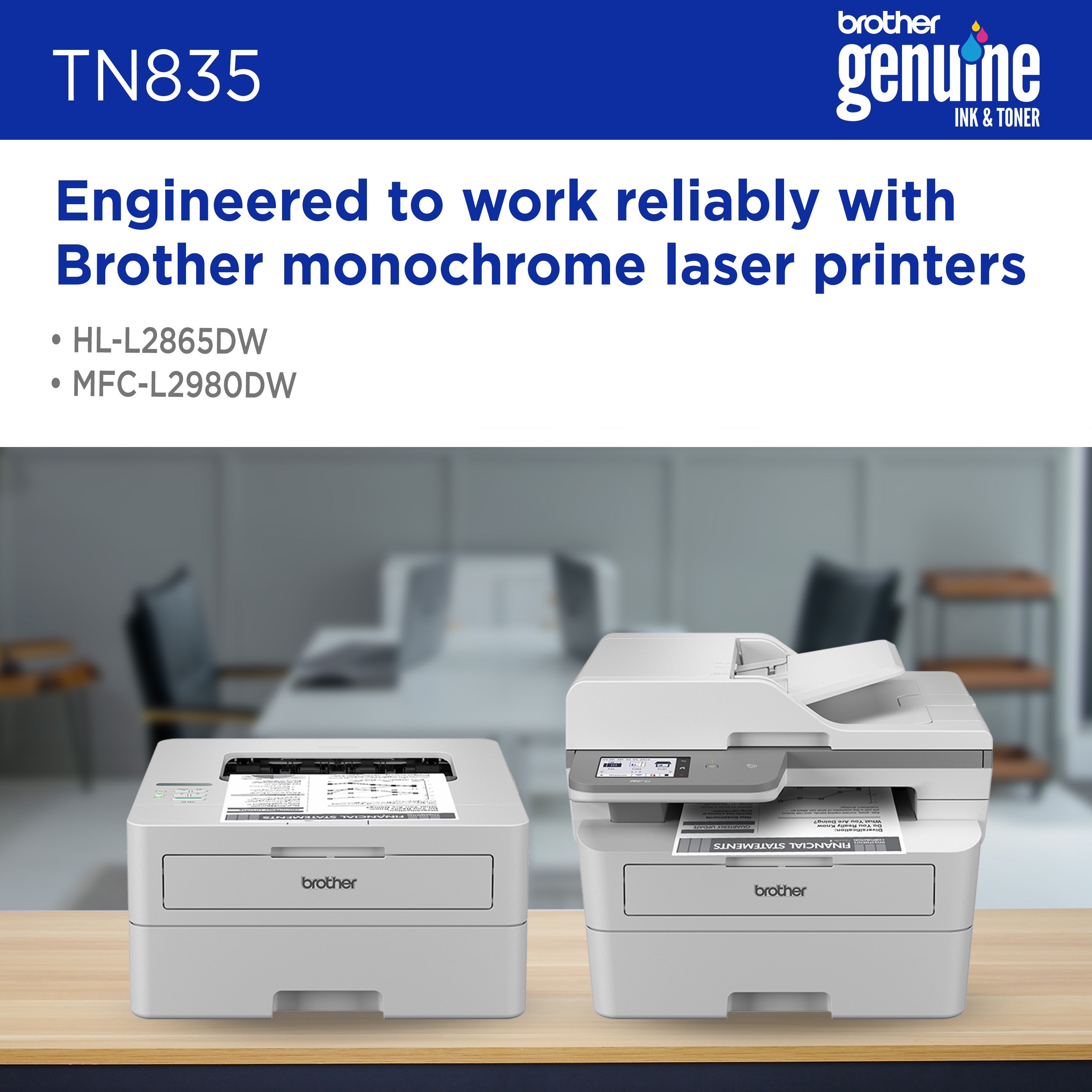 BROTHER TN835 Black Original Toner Cartridge - Cartouches Certifiees