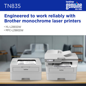 BROTHER TN835 Black Original Toner Cartridge - Cartouches Certifiees