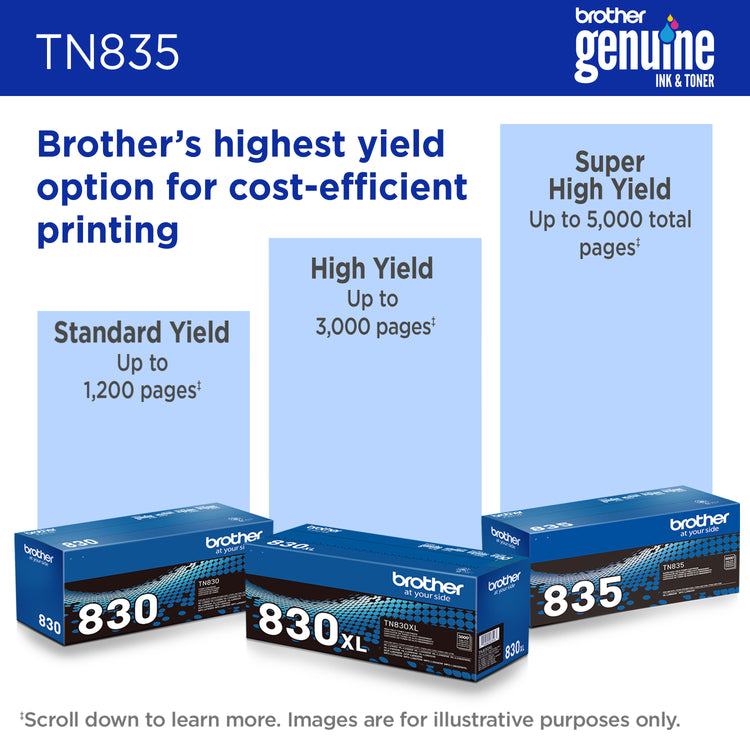 BROTHER TN835 Black Original Toner Cartridge - Cartouches Certifiees