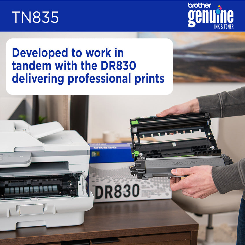 BROTHER TN835 Black Original Toner Cartridge - Cartouches Certifiees
