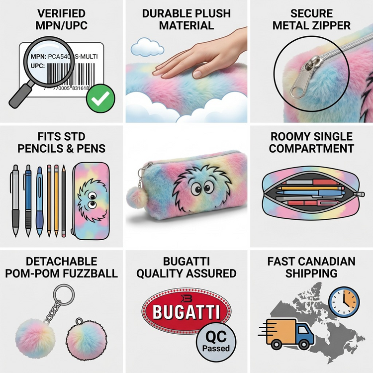 BUGATTI Bondstreet Furry Face Pencil Case (PCA5402BS-MULTI) - Cartouches Certifiees