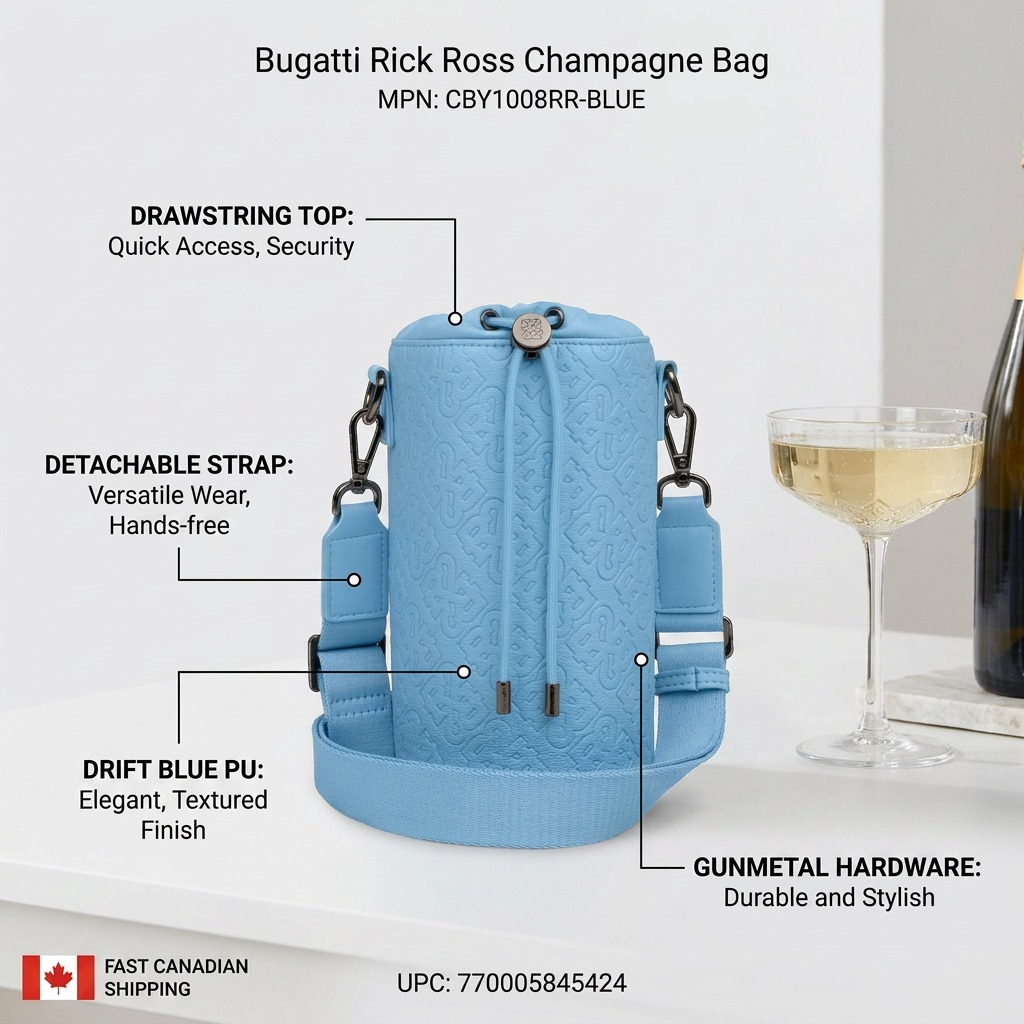 BUGATTI Rick Ross - Champagne Bag - PU Drift Blue (CBY1008RR-BLUE) - Cartouches Certifiees
