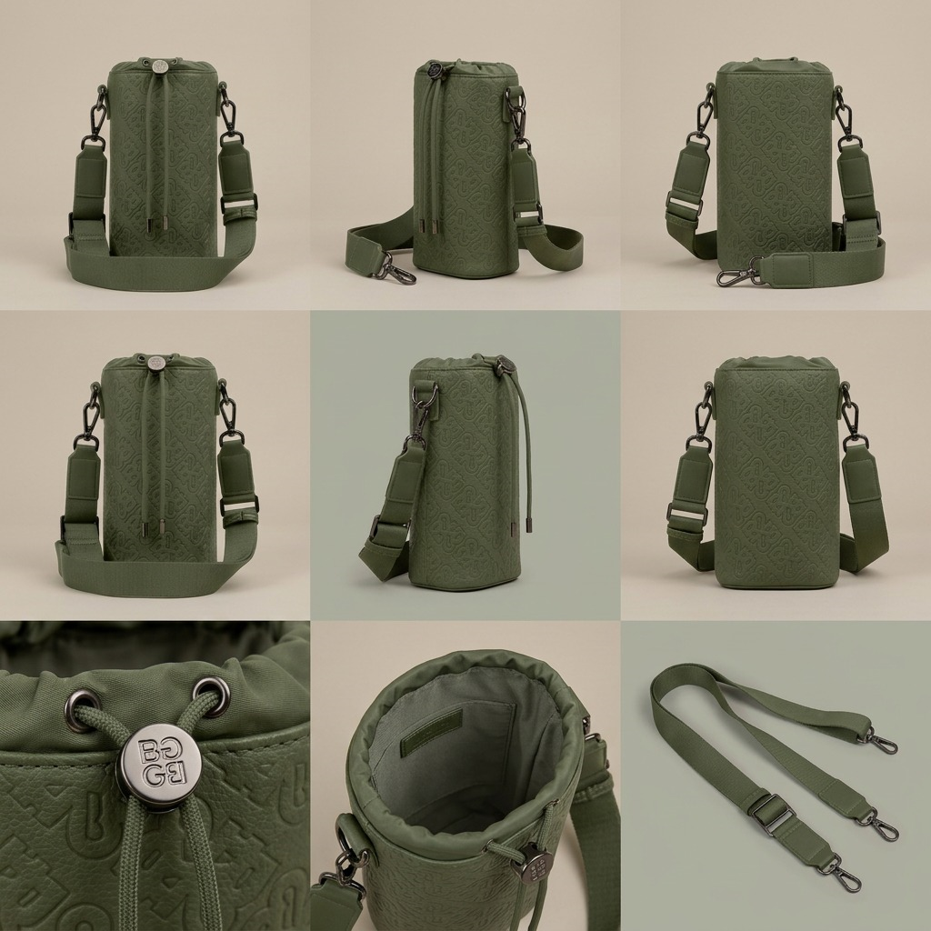 BUGATTI Rick Ross - Champagne Bag - PU Grit Green (CBY1008RR-KHAKI) - Cartouches Certifiees