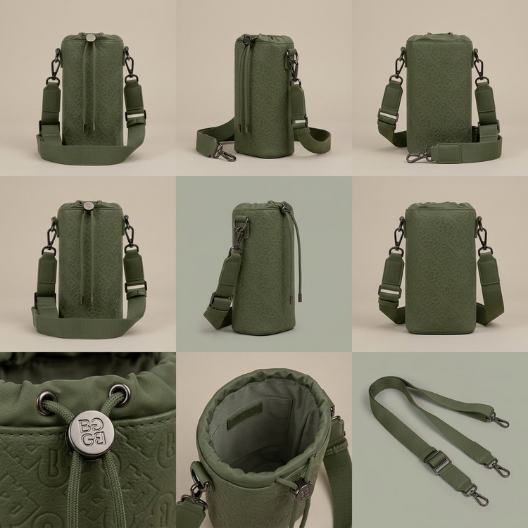 BUGATTI Rick Ross - Champagne Bag - PU Grit Green (CBY1008RR-KHAKI) - Cartouches Certifiees