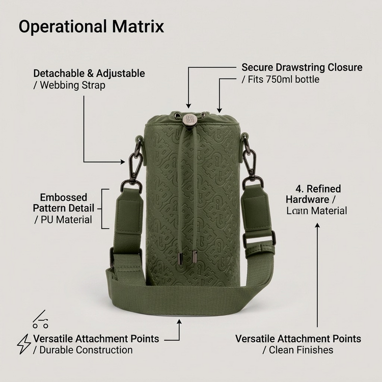 BUGATTI Rick Ross - Champagne Bag - PU Grit Green (CBY1008RR-KHAKI) - Cartouches Certifiees