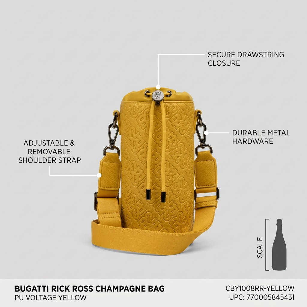 BUGATTI Rick Ross - Champagne Bag - PU Voltage Yellow (CBY1008RR-YELLOW) - Cartouches Certifiees