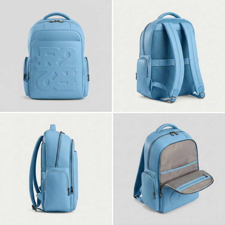 BUGATTI Rick Ross - The Boss Edition Backpack - PU Drift Blue (BKP1000RR-BLUE) - Cartouches Certifiees