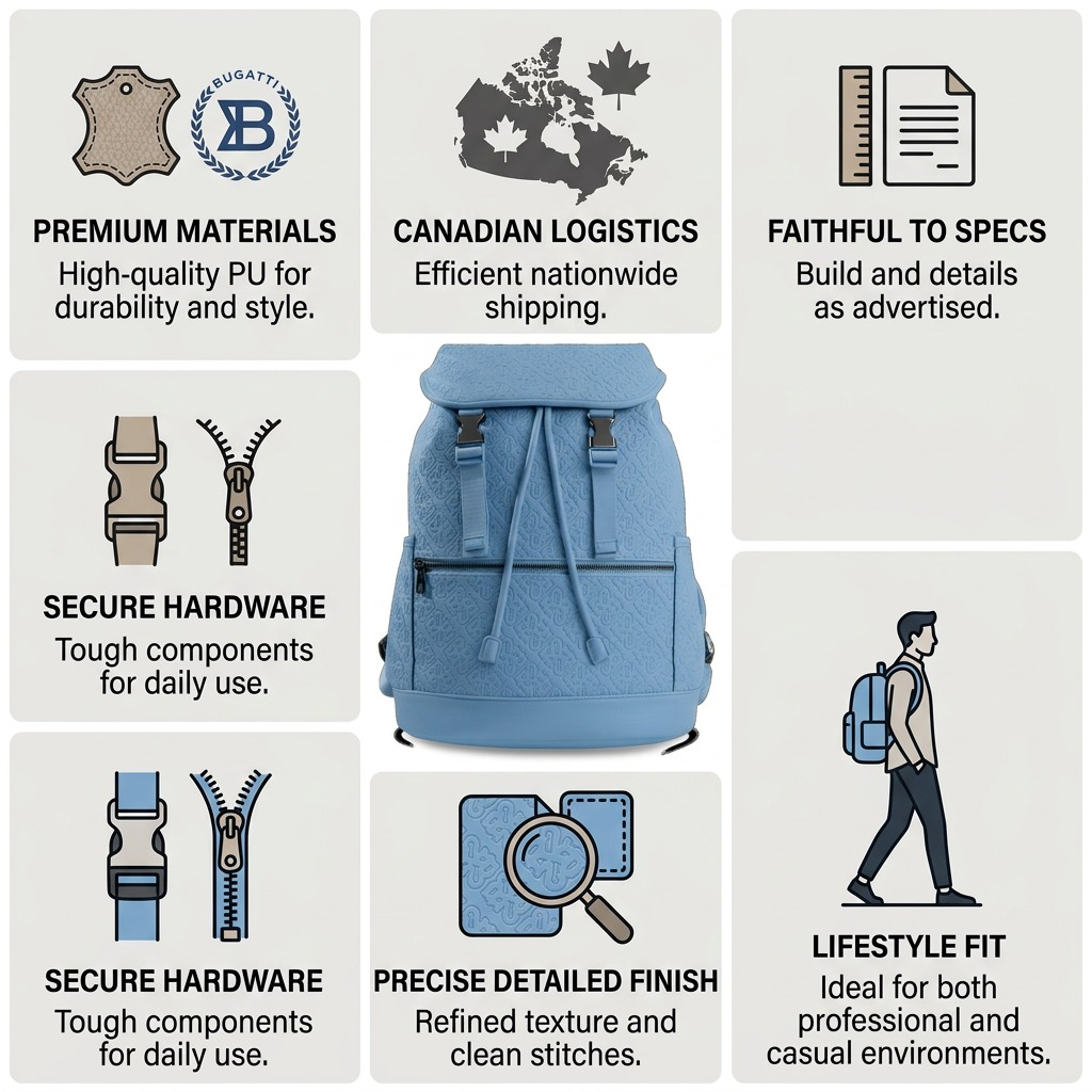 BUGATTI Rick Ross - The Boss Edition Backpack - PU Drift Blue (BKP1005RR-BLUE) - Cartouches Certifiees