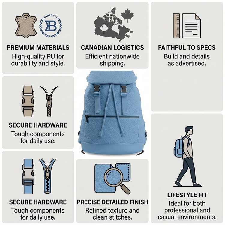 BUGATTI Rick Ross - The Boss Edition Backpack - PU Drift Blue (BKP1005RR-BLUE) - Cartouches Certifiees