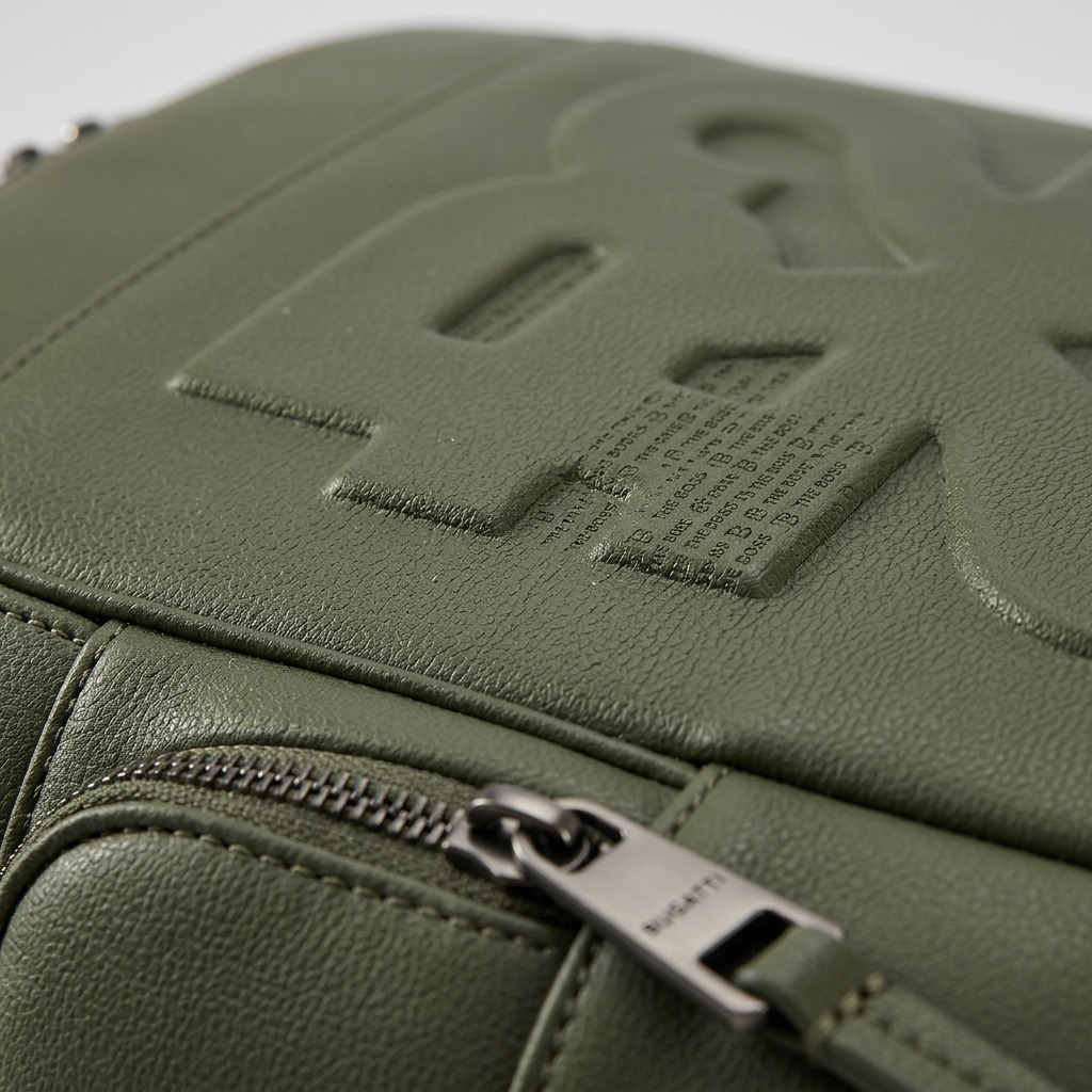 BUGATTI Rick Ross - The Boss Edition Backpack - PU Grit Green (BKP1000RR-KHAKI) - Cartouches Certifiees