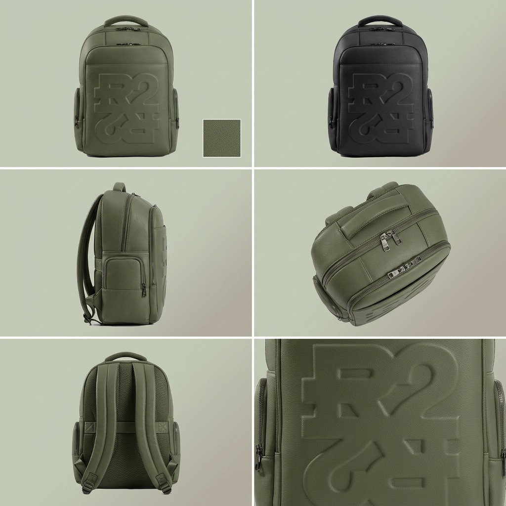 BUGATTI Rick Ross - The Boss Edition Backpack - PU Grit Green (BKP1000RR-KHAKI) - Cartouches Certifiees