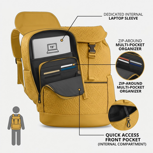 BUGATTI Rick Ross - The Boss Edition Backpack - PU Voltage Yellow (BKP1005RR-YELLOW) - Cartouches Certifiees