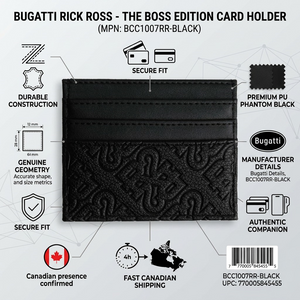 BUGATTI Rick Ross - The Boss Edition Card Holder - PU Phantom Black (BCC1007RR-BLACK) - Cartouches Certifiees