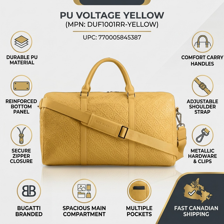 BUGATTI Rick Ross - The Boss Edition Duffle Bag - PU Voltage Yellow (DUF1001RR-YELLOW) - Cartouches Certifiees