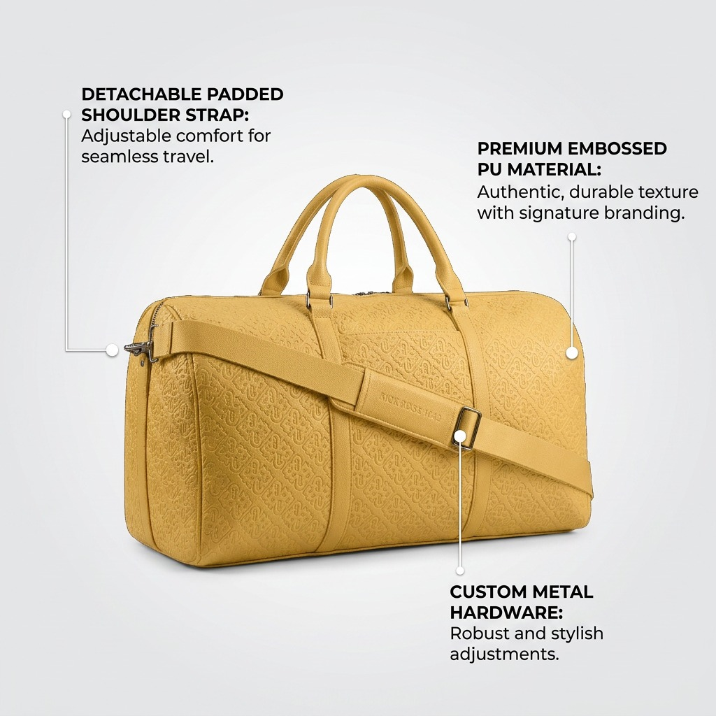 BUGATTI Rick Ross - The Boss Edition Duffle Bag - PU Voltage Yellow (DUF1001RR-YELLOW) - Cartouches Certifiees