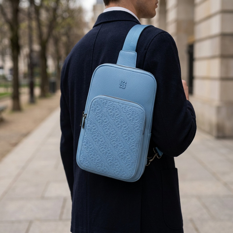 BUGATTI Rick Ross - The Boss Edition Sling Bag - PU Drift Blue (SLN1004RR-BLUE) - Cartouches Certifiees