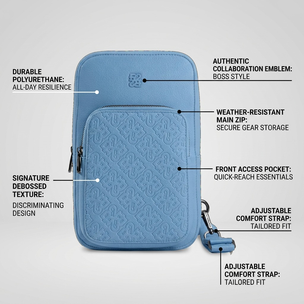 BUGATTI Rick Ross - The Boss Edition Sling Bag - PU Drift Blue (SLN1004RR-BLUE) - Cartouches Certifiees