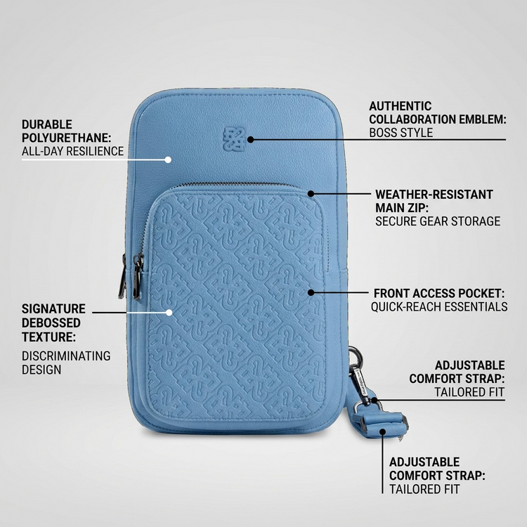 BUGATTI Rick Ross - The Boss Edition Sling Bag - PU Drift Blue (SLN1004RR-BLUE) - Cartouches Certifiees