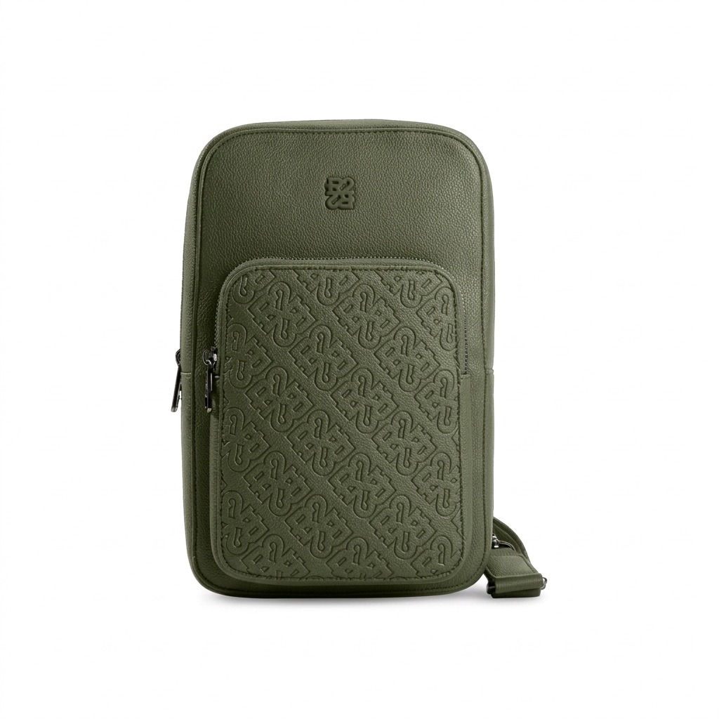 BUGATTI Rick Ross - The Boss Edition Sling Bag - PU Grit Green (SLN1004RR-KHAKI) - Cartouches Certifiees