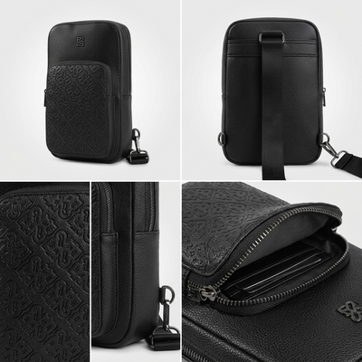 BUGATTI Rick Ross - The Boss Edition Sling Bag - PU Phantom Black (SLN1004RR-BLACK) - Cartouches Certifiees