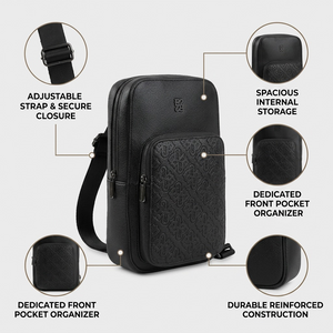 BUGATTI Rick Ross - The Boss Edition Sling Bag - PU Phantom Black (SLN1004RR-BLACK) - Cartouches Certifiees