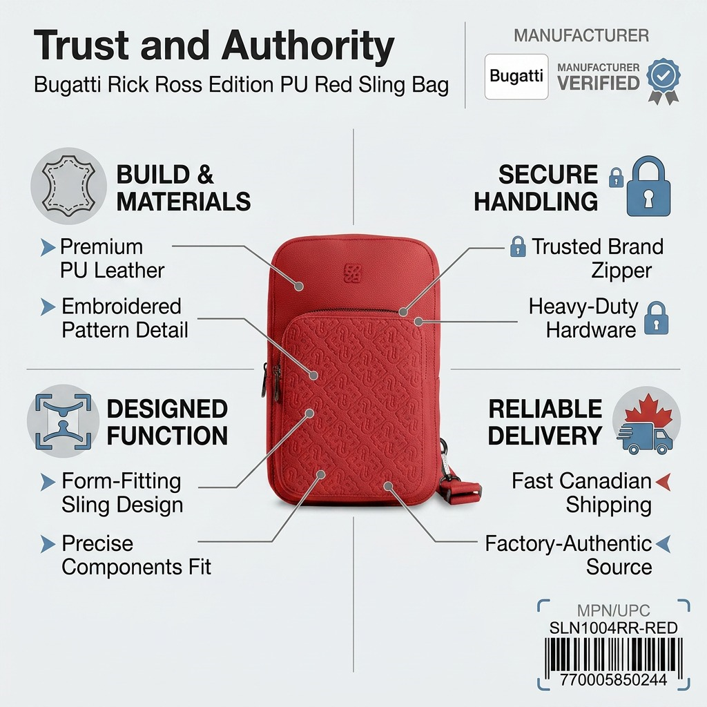 BUGATTI Rick Ross - The Boss Edition Sling Bag - PU Red (SLN1004RR-RED) - Cartouches Certifiees