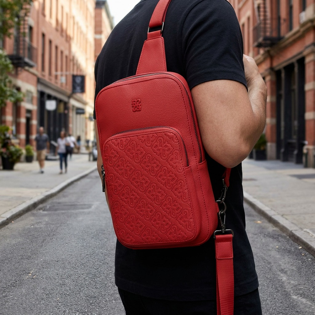 BUGATTI Rick Ross - The Boss Edition Sling Bag - PU Red (SLN1004RR-RED) - Cartouches Certifiees