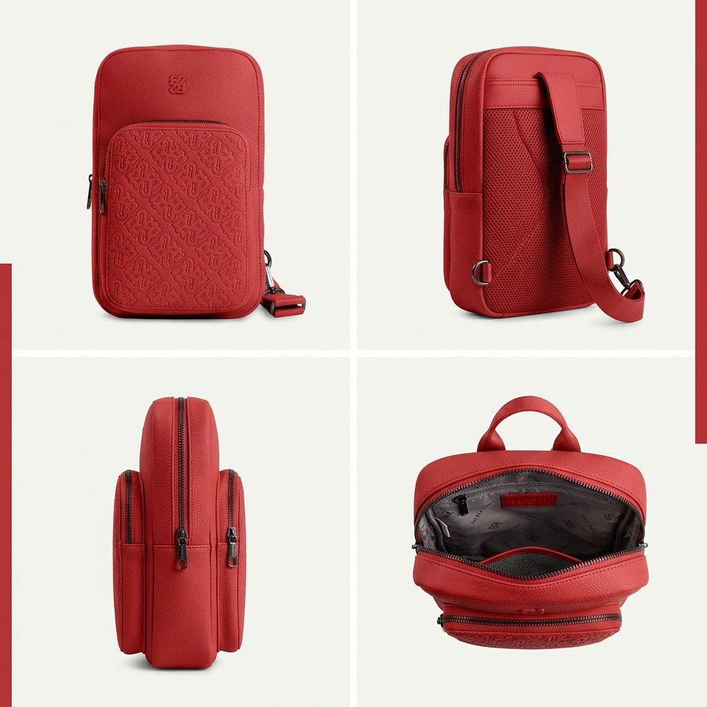BUGATTI Rick Ross - The Boss Edition Sling Bag - PU Red (SLN1004RR-RED) - Cartouches Certifiees
