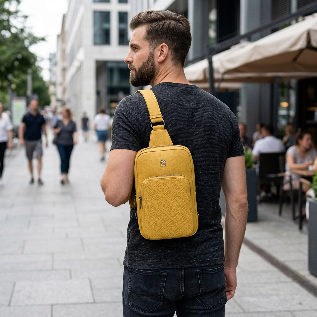 BUGATTI Rick Ross - The Boss Edition Sling Bag - PU Voltage Yellow (SLN1004RR-YELLOW) - Cartouches Certifiees