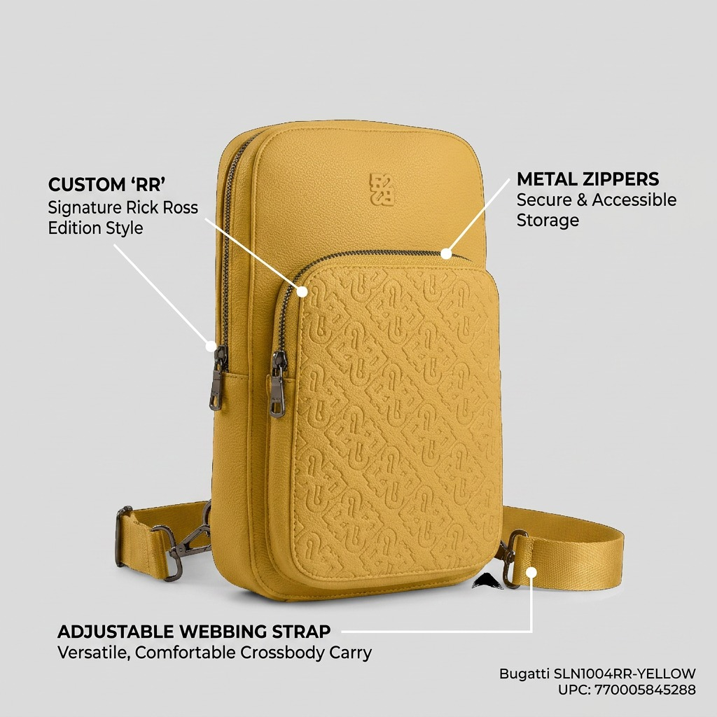 BUGATTI Rick Ross - The Boss Edition Sling Bag - PU Voltage Yellow (SLN1004RR-YELLOW) - Cartouches Certifiees