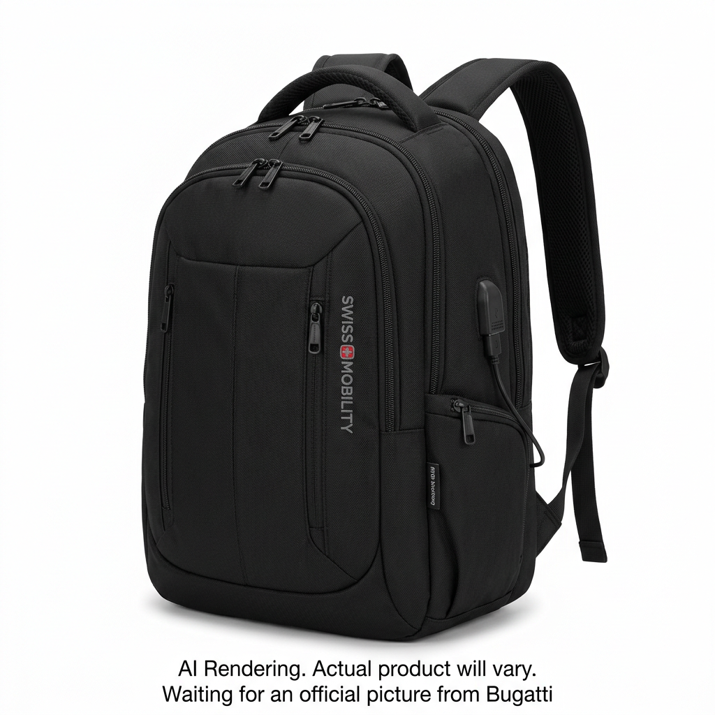 BUGATTI Swiss Mobility Urban Pro Backpack - Black (BKP1206SM-BLK) - Cartouches Certifiees