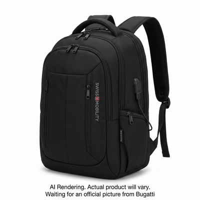 BUGATTI Swiss Mobility Urban Pro Backpack - Black (BKP1206SM-BLK) - Cartouches Certifiees