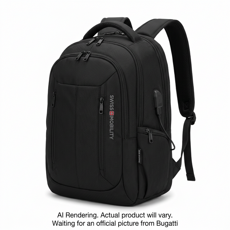 BUGATTI Swiss Mobility Urban Pro Backpack - Black (BKP1206SM-BLK) - Cartouches Certifiees