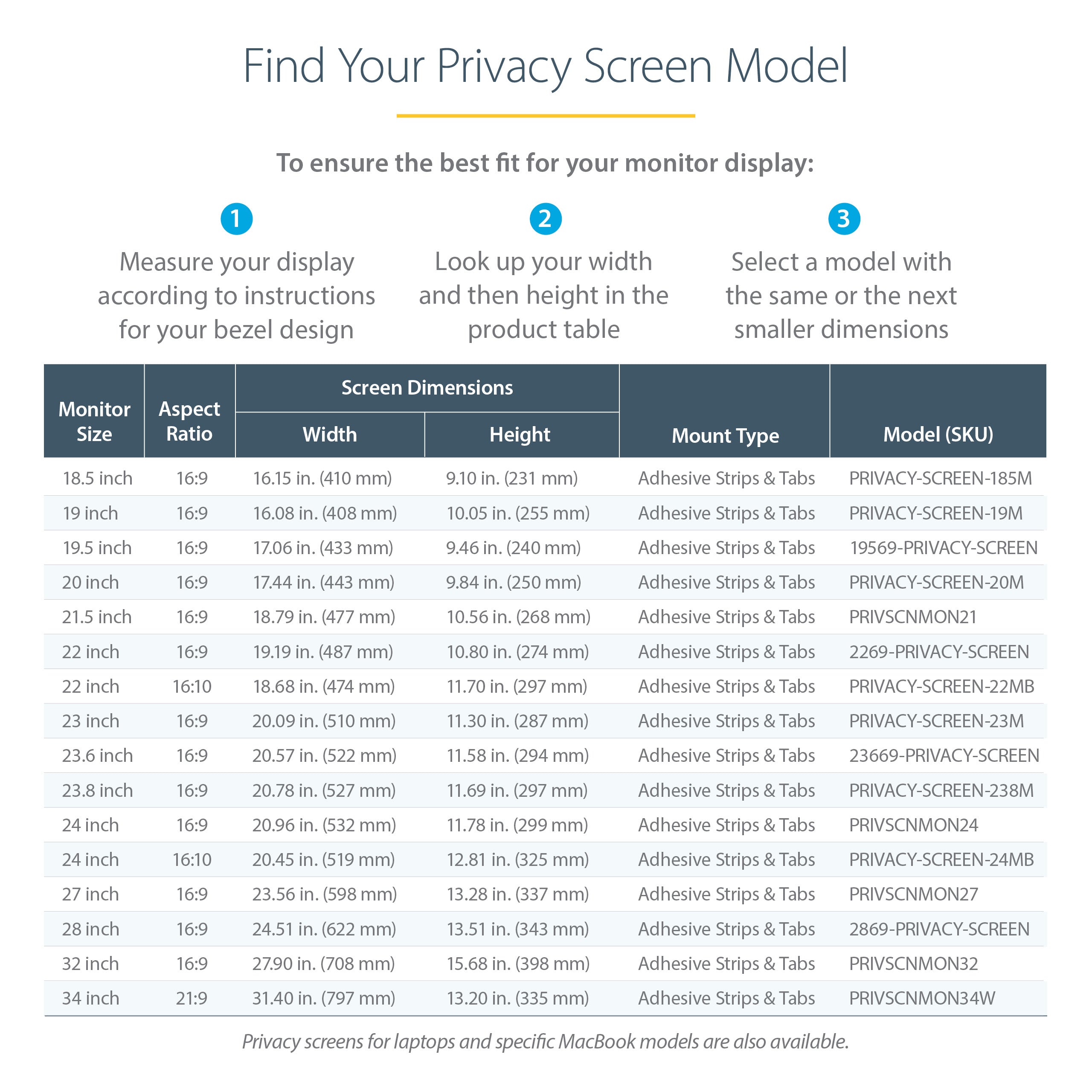 StarTech.com PRIVACY-SCREEN-238M filtre anti-reflets pour écran et filtre de confidentialité 60,5 cm (23.8") Moniteur Filtre de confidentialité sans bords pour ordinateur - Image 12