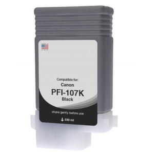 Compatible CANON PFI-107 130ml (6705B001) Black Inkjet Cartridge Premium Quality - Cartouches Certifiées