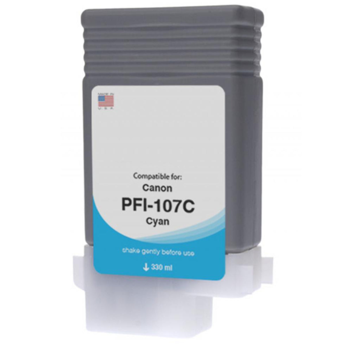 Compatible CANON PFI-107 130ml (6706B001) Cyan Inkjet Cartridge Premium Quality - Cartouches Certifiées