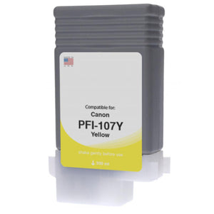 Compatible CANON PFI-107 130ml (6708B001) Yellow Inkjet Cartridge Premium Quality - Cartouches Certifiées