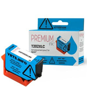 Compatible EPSON T202XL (T202XL220) Cyan Inkjet Cartridge Premium Quality - Cartouches Certifiées