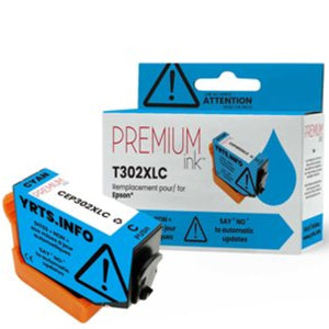 Compatible EPSON T302XL (T302XL220) Cyan Inkjet Cartridge Premium Quality - Cartouches Certifiées
