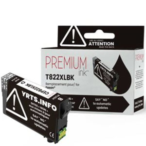 Compatible EPSON T822XL (T822XL120) Black Inkjet Cartridge Premium Quality - Cartouches Certifiées