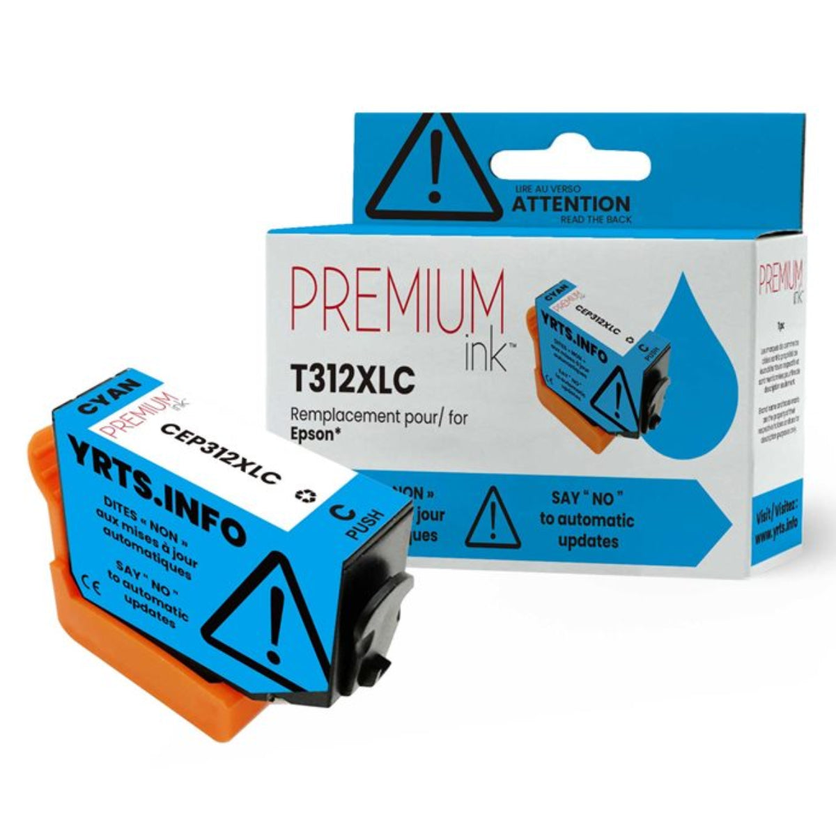 Compatible EPSON T312XL (T312XL220) Cyan Inkjet Cartridge Premium Quality - Cartouches Certifiées