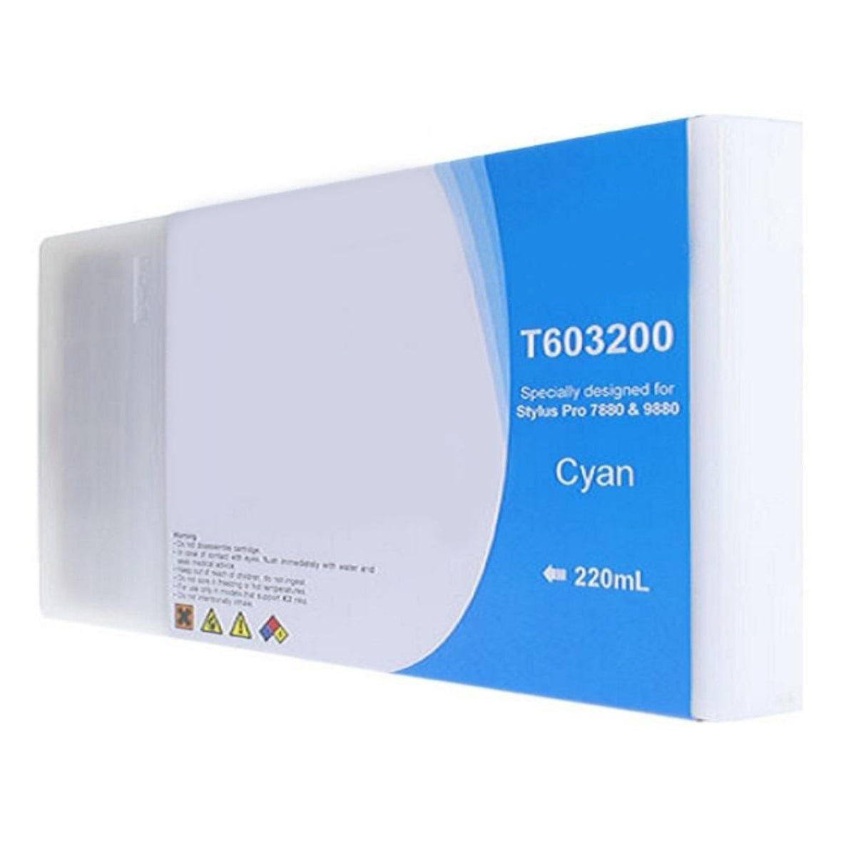 Compatible EPSON T603 (T603200) 220ml Cyan Inkjet Cartridge Premium Quality - Cartouches Certifiées