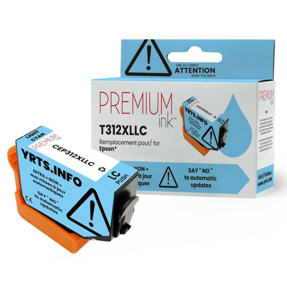 Compatible EPSON T312XL (T312XL520) LightCyan Inkjet Cartridge Premium Quality - Cartouches Certifiées
