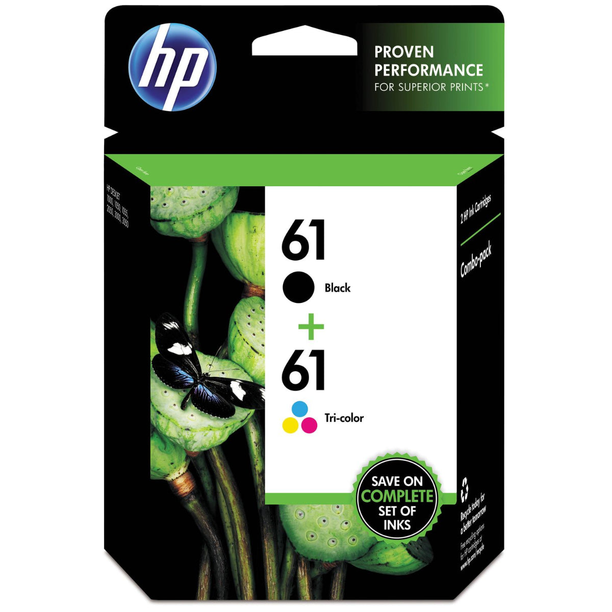 HP 61 (CR259FN) Combo Pack Black and Color Original Inkjet Cartridge - Cartouches Certifiées