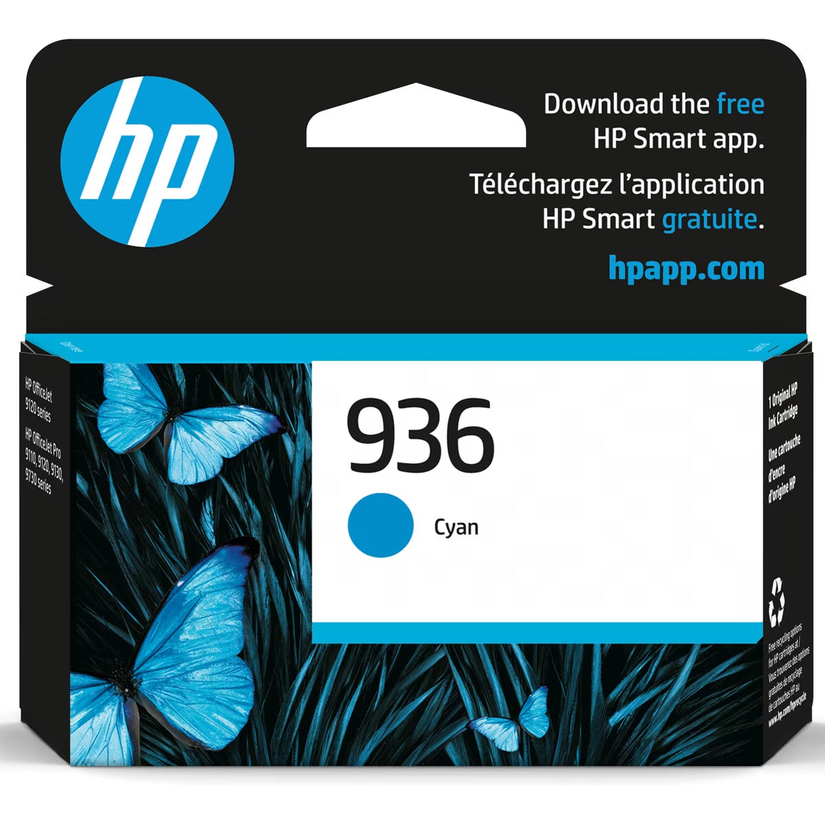 HP 936 (4S6U9LN) Cyan Original Inkjet Cartridge - Cartouches Certifiées