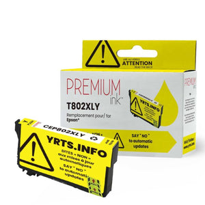 Compatible EPSON T802XL (T802XL420) Yellow Inkjet Cartridge Premium Quality - Cartouches Certifiées