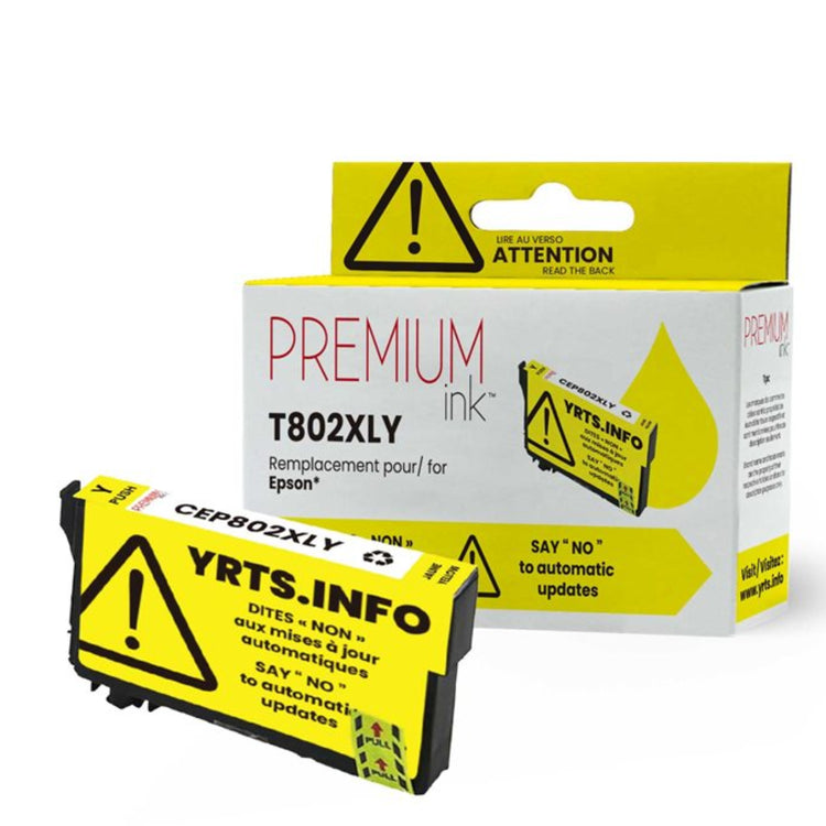 Compatible EPSON T802XL (T802XL420) Yellow Inkjet Cartridge Premium Quality - Cartouches Certifiées