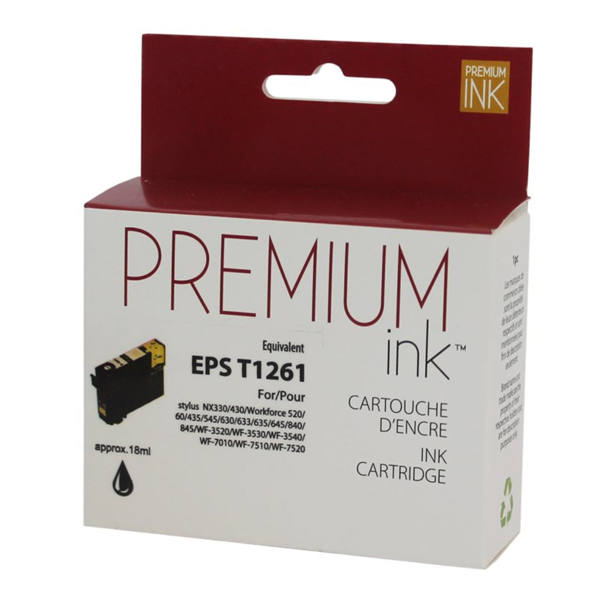 Compatible EPSON T126 (T126120-S) Black Inkjet Cartridge Premium Quality - Cartouches Certifiées