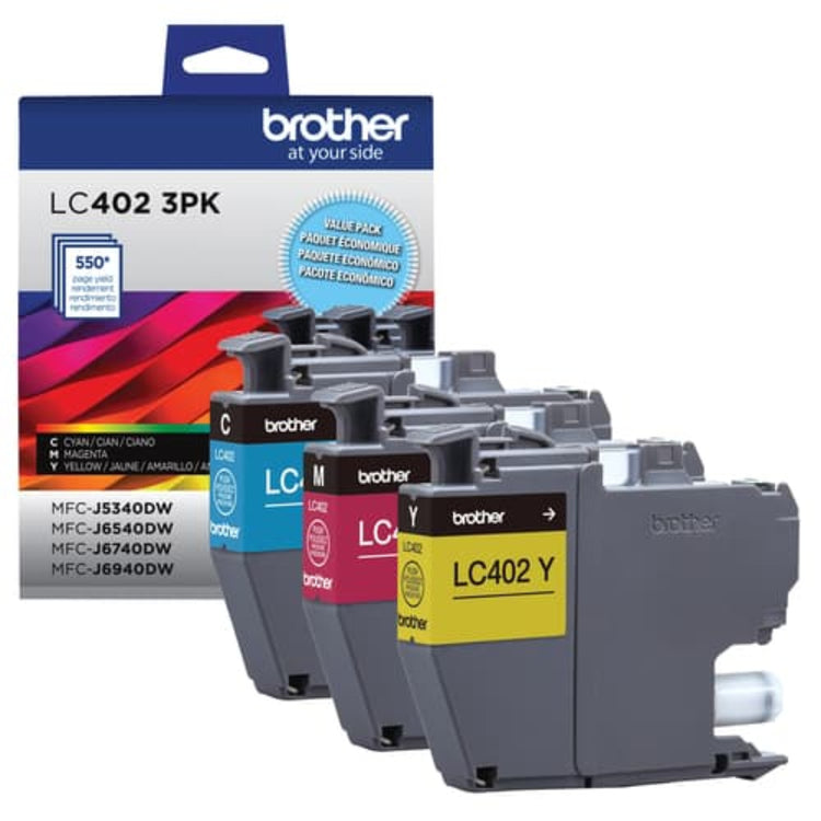 BROTHER LC4023PKS 3 Pack Color Original Toner Cartridge - Cartouches Certifiées